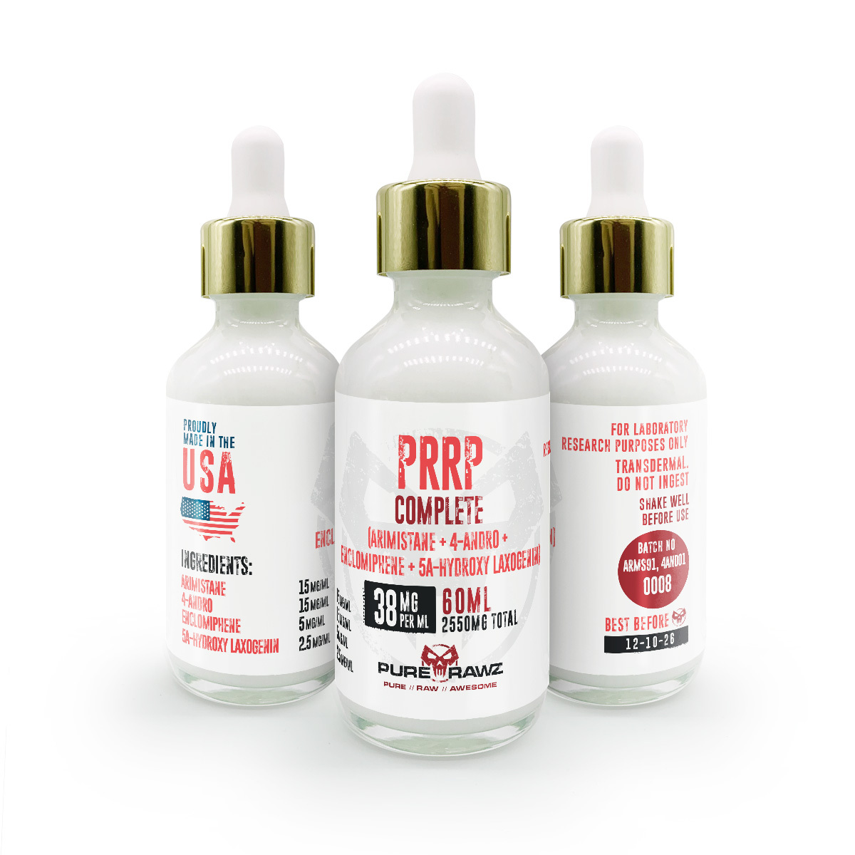 PRRP Complete Transdermal (Arimistane + 4-Andro + Enclomiphene + 5a-Hydroxy Laxogenin)