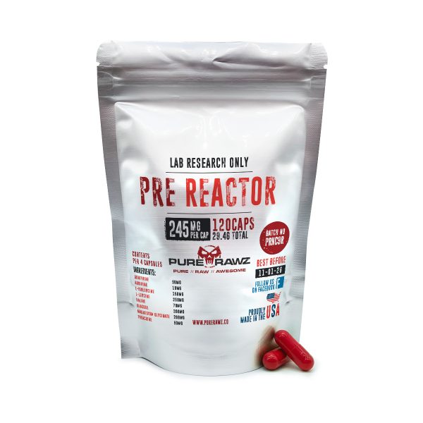 Pre Reactor Capsules (Ornithine + Arginine + L-Isoleucine + L-Leucine + Valine + Glucose + Magnesium Glycinate + Theacrine) - Image 3