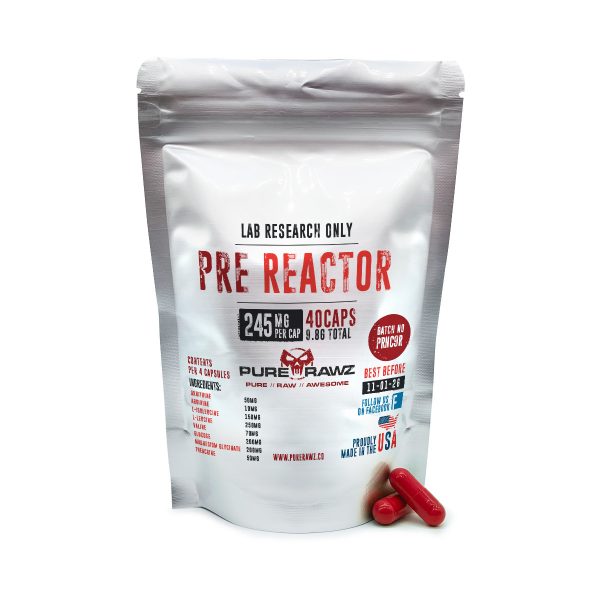 Pre Reactor Capsules (Ornithine + Arginine + L-Isoleucine + L-Leucine + Valine + Glucose + Magnesium Glycinate + Theacrine)